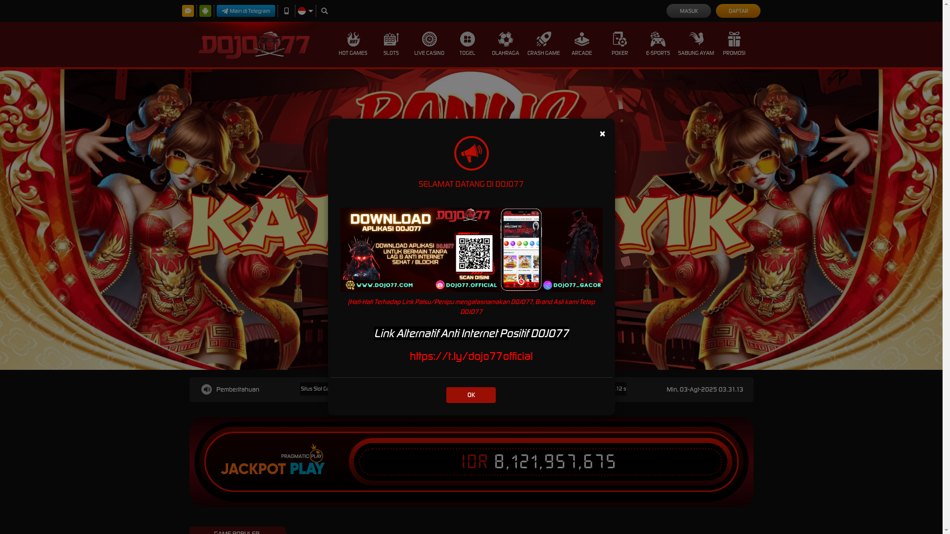 website screenshot of https://dojo77singaraja.com/