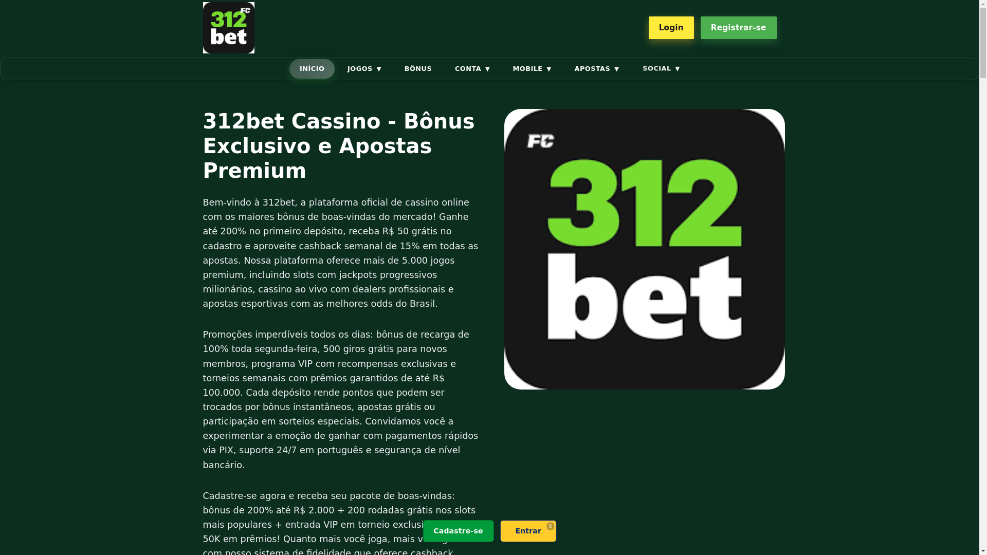 website screenshot of https://312betslot.com.br/