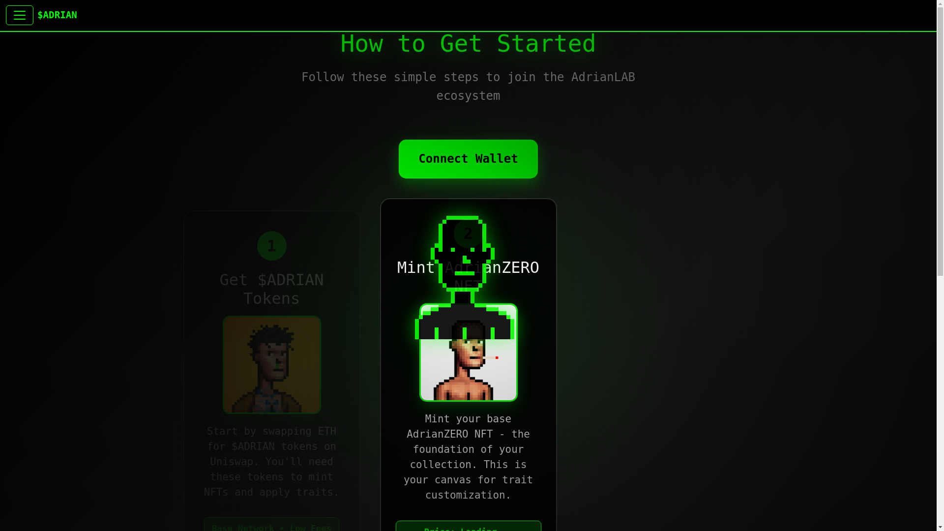 website screenshot of https://adrianzero.com/