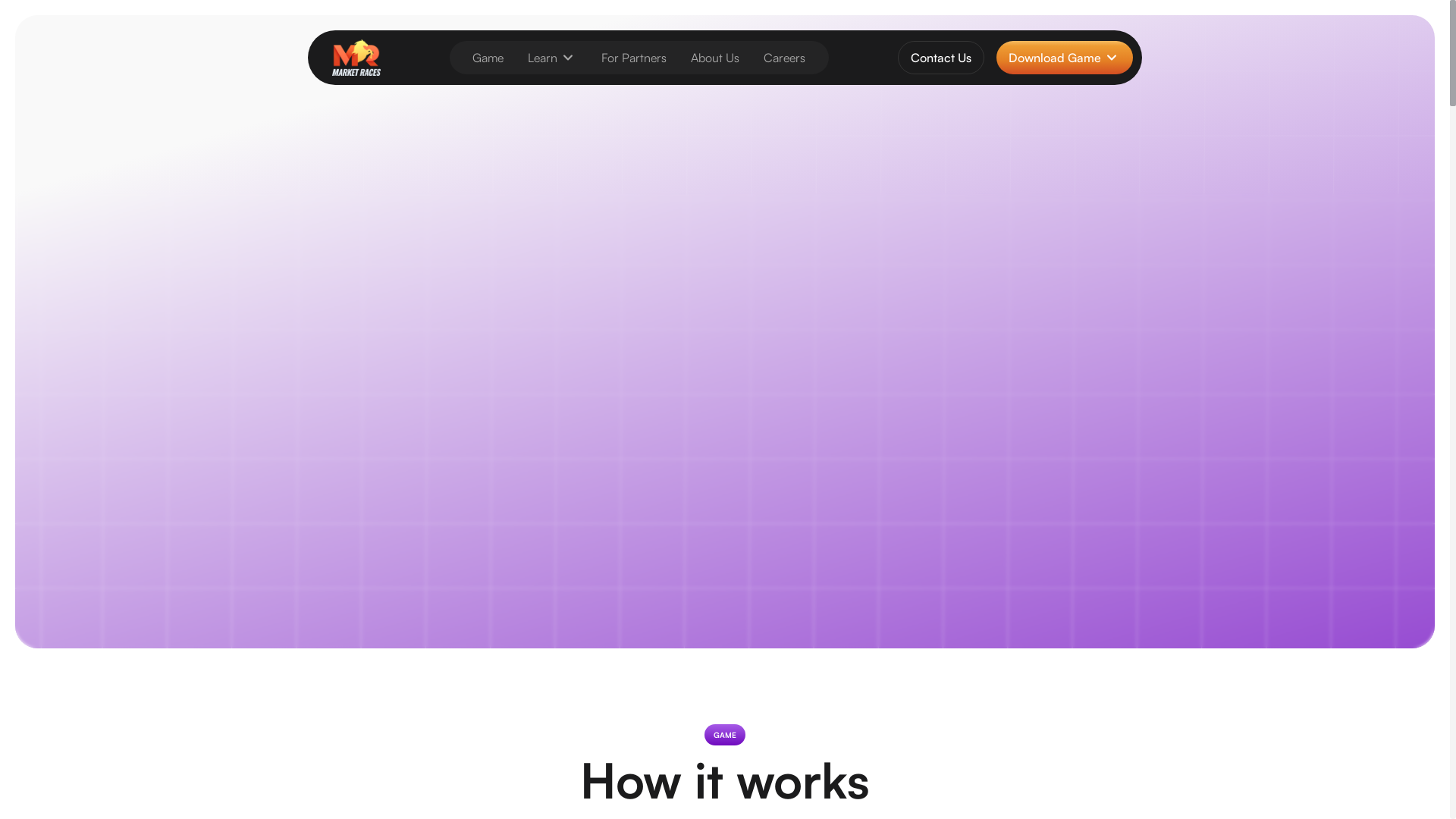 website screenshot of https://racethemarket.com/