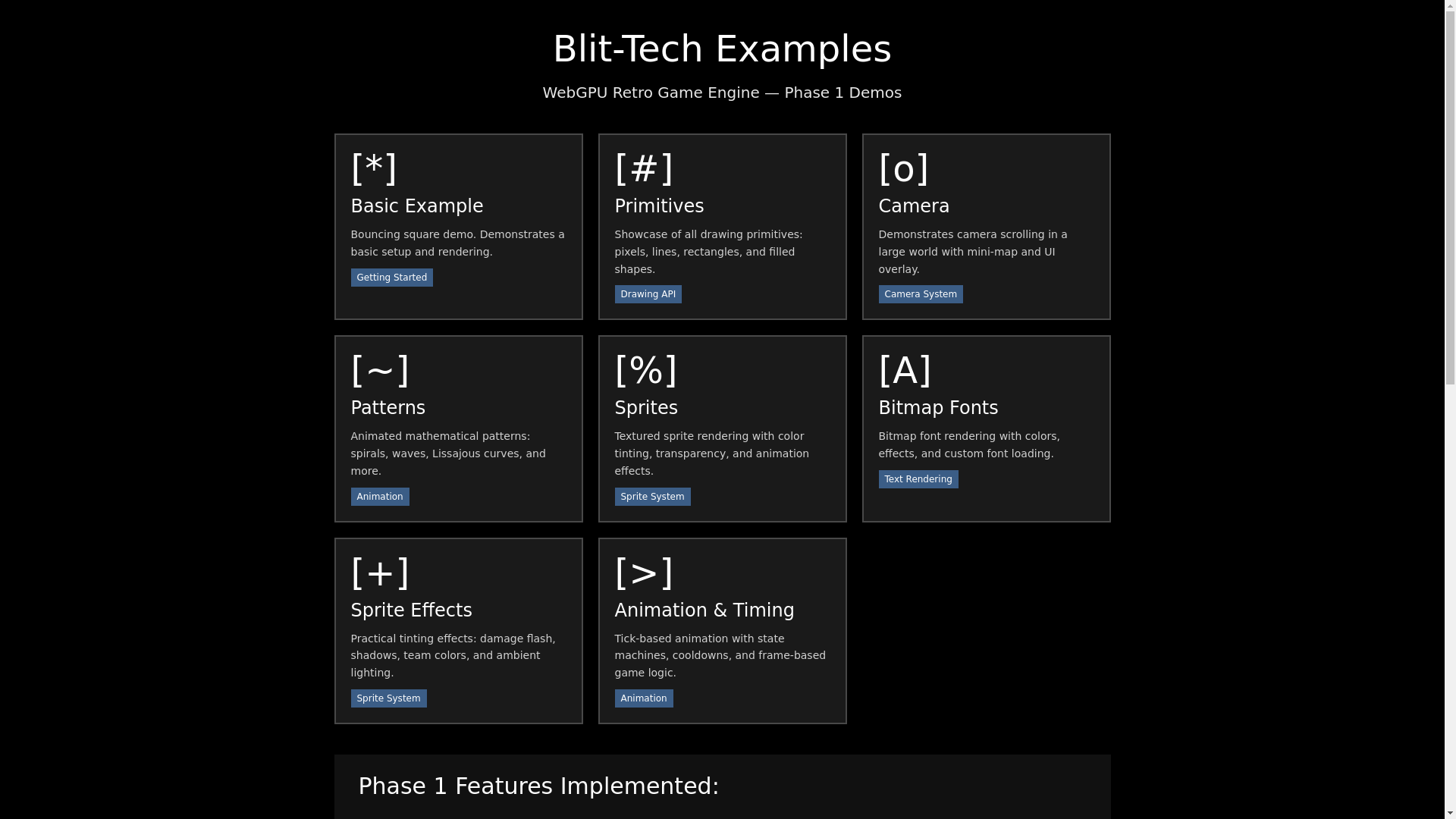 website screenshot of https://blit-tech-demos.pages.dev/