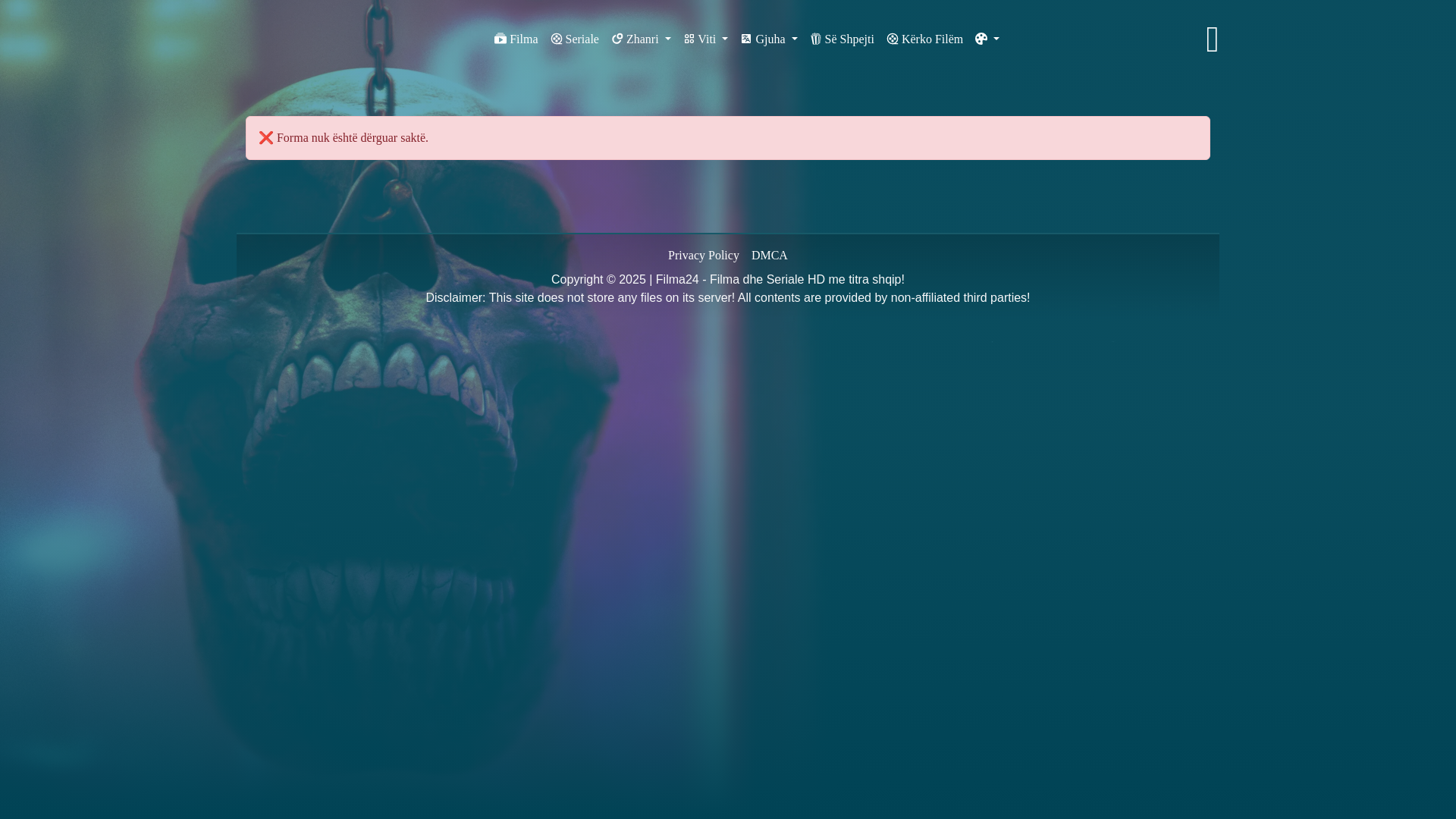 website screenshot of https://filma24.stream/wp-zcore/search.php