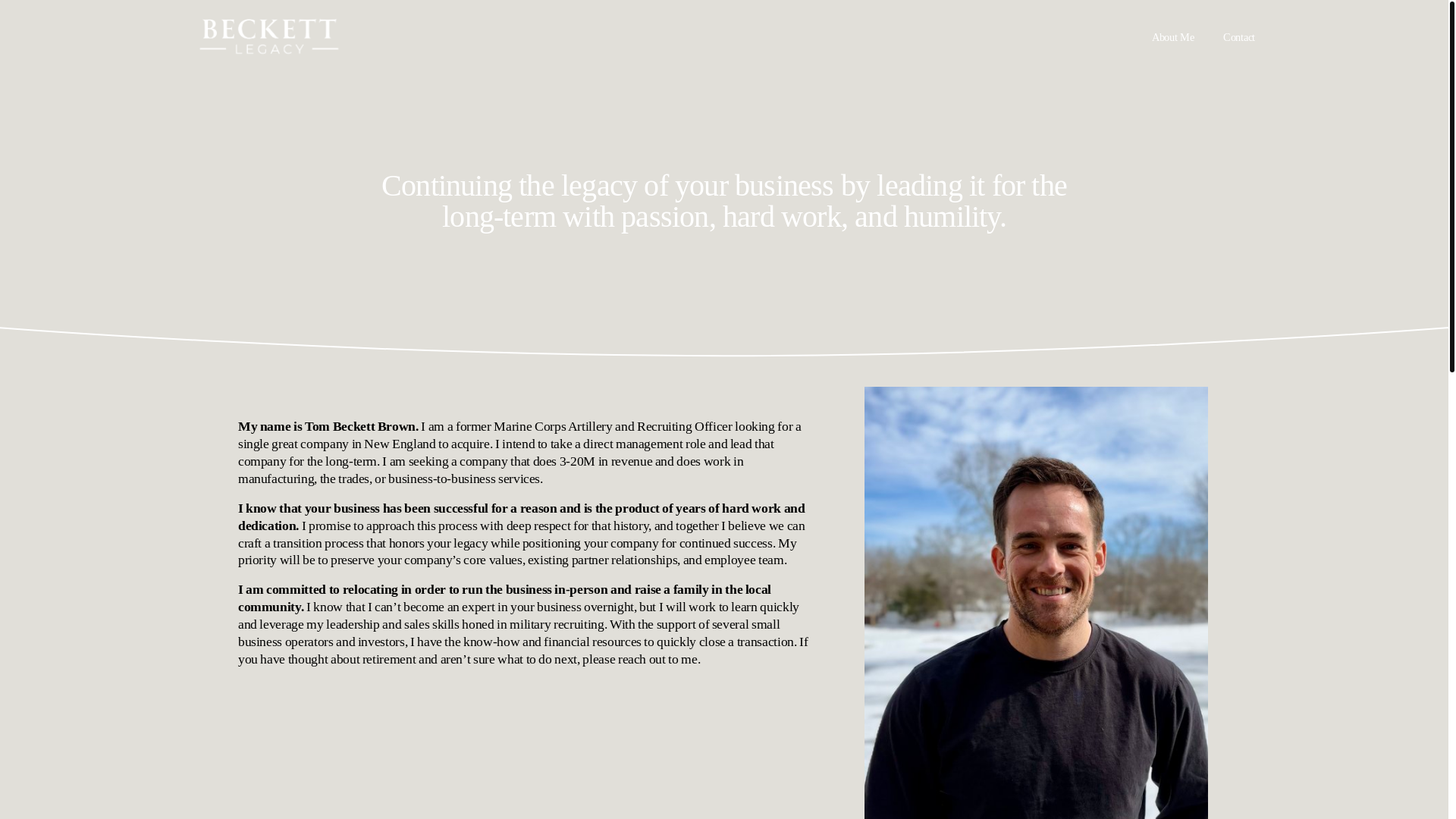 website screenshot of https://beckett-legacy.com/