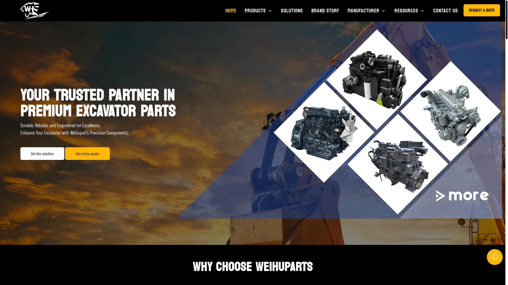 website screenshot of https://weihuparts.com/