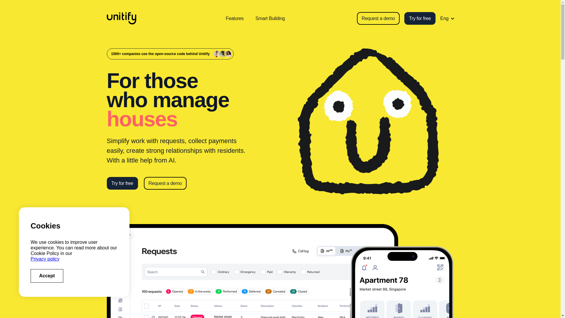 website screenshot of https://unitify-community.com/