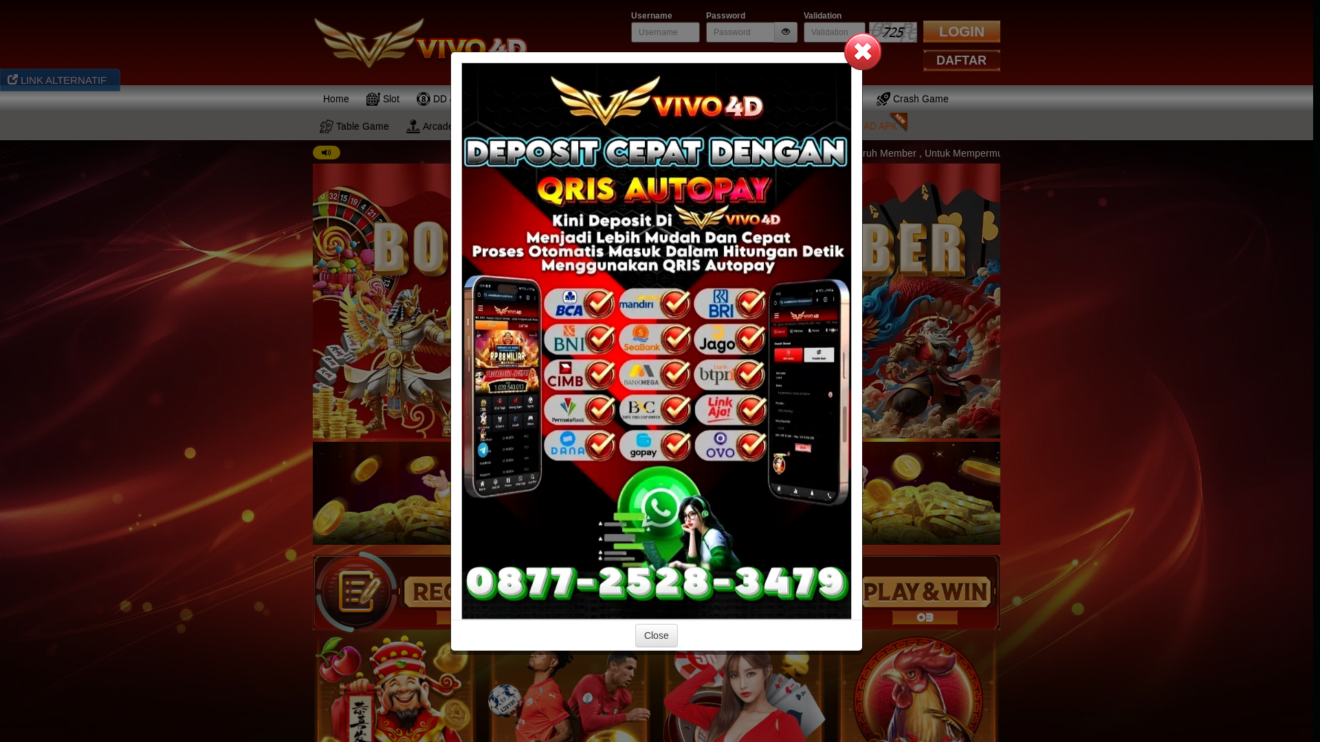 website screenshot of https://vivocrush.click/
