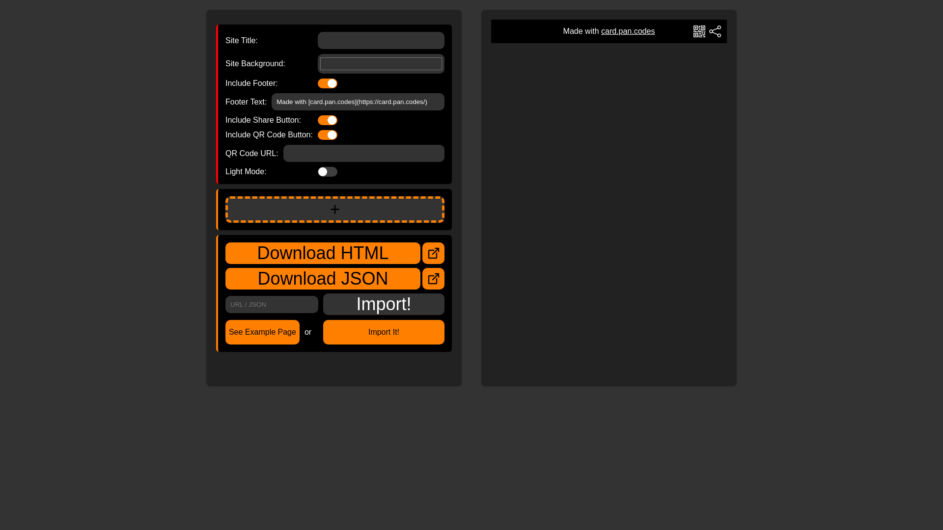 website screenshot of https://card-pan-codes.pages.dev/