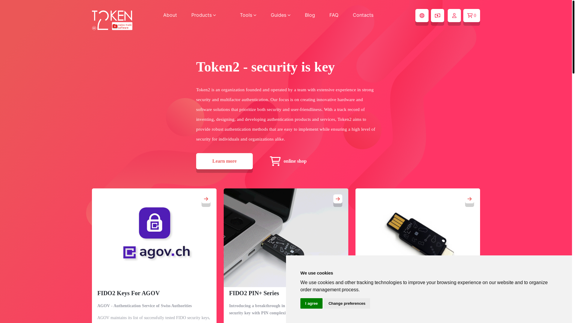website screenshot of https://www.token2.eu/