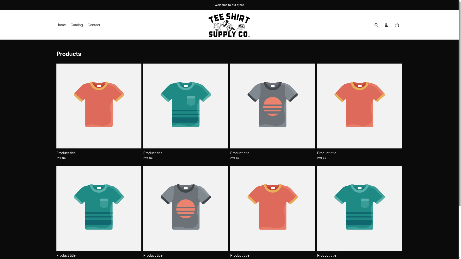 website screenshot of https://teeshirtsupplyuk.com/
