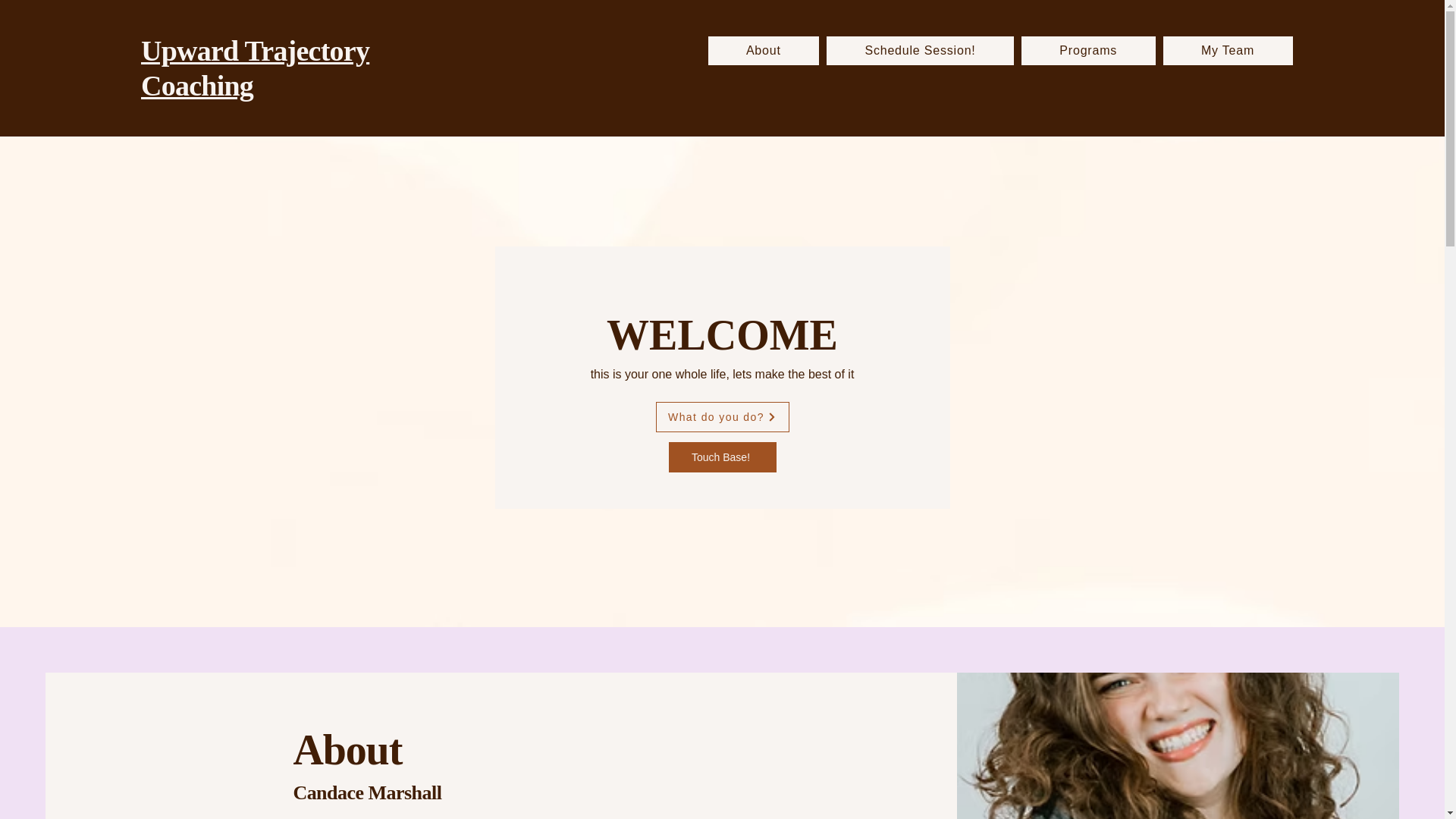 website screenshot of https://upwardtrajectorycoaching.ca/