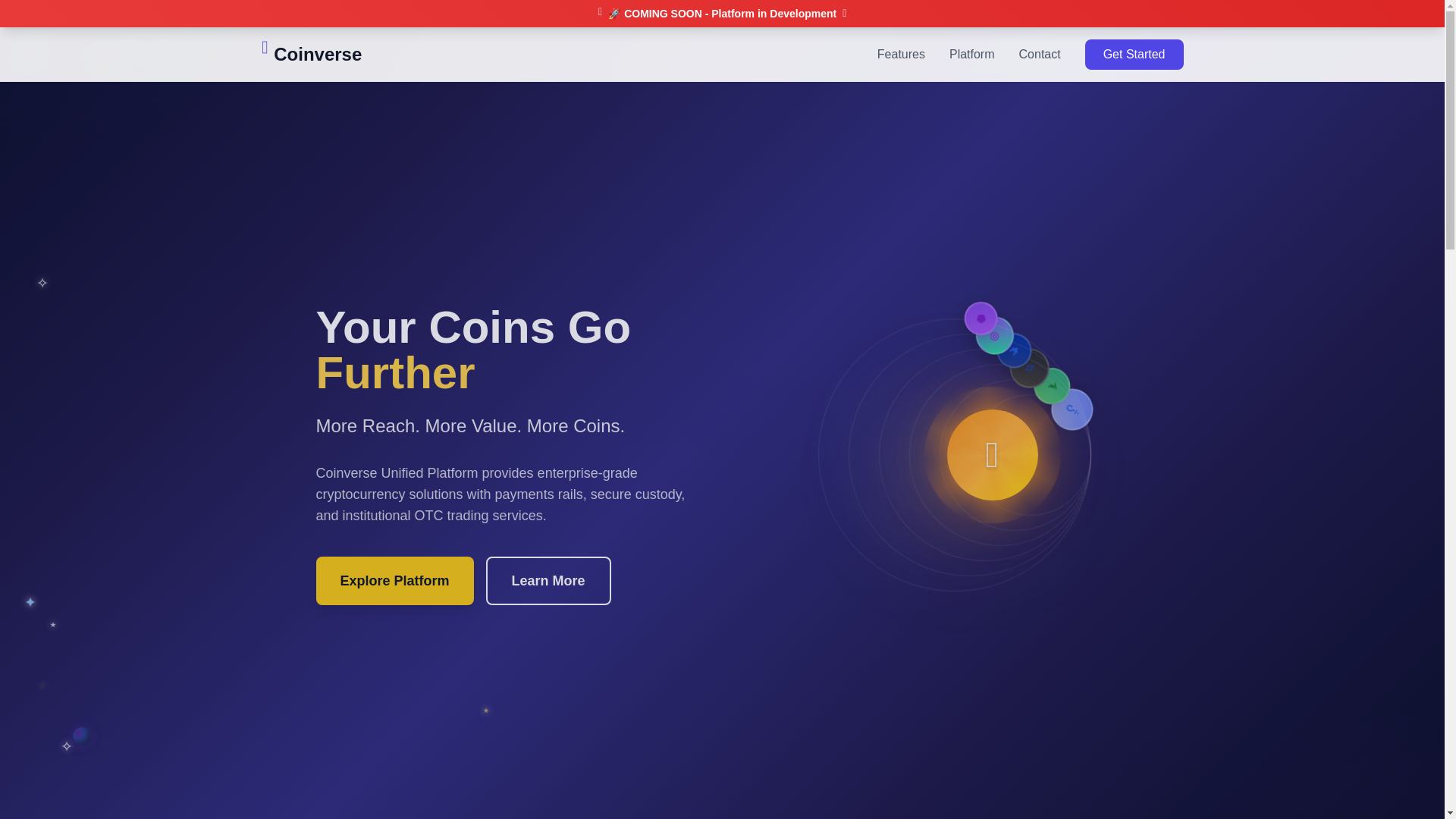 website screenshot of https://coinverse-landing-page.pages.dev/