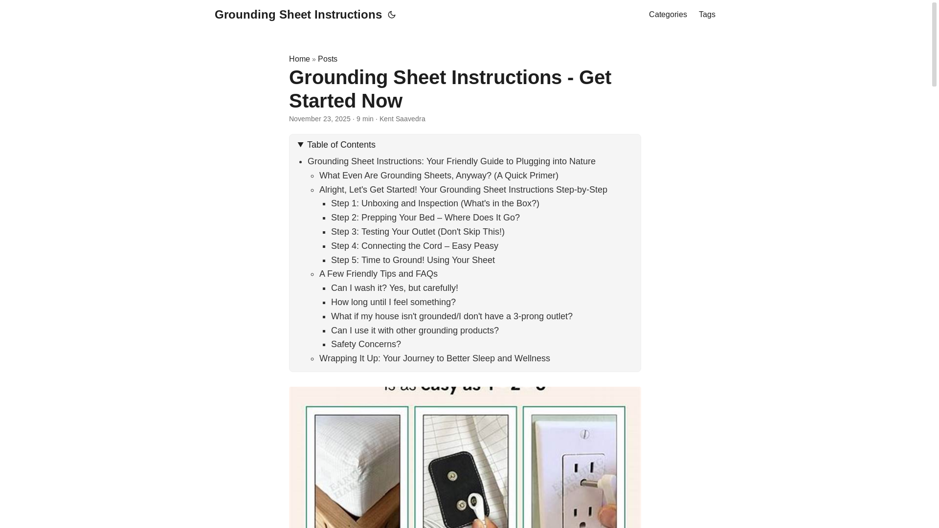 website screenshot of https://groundingsheetinstructions.pages.dev/