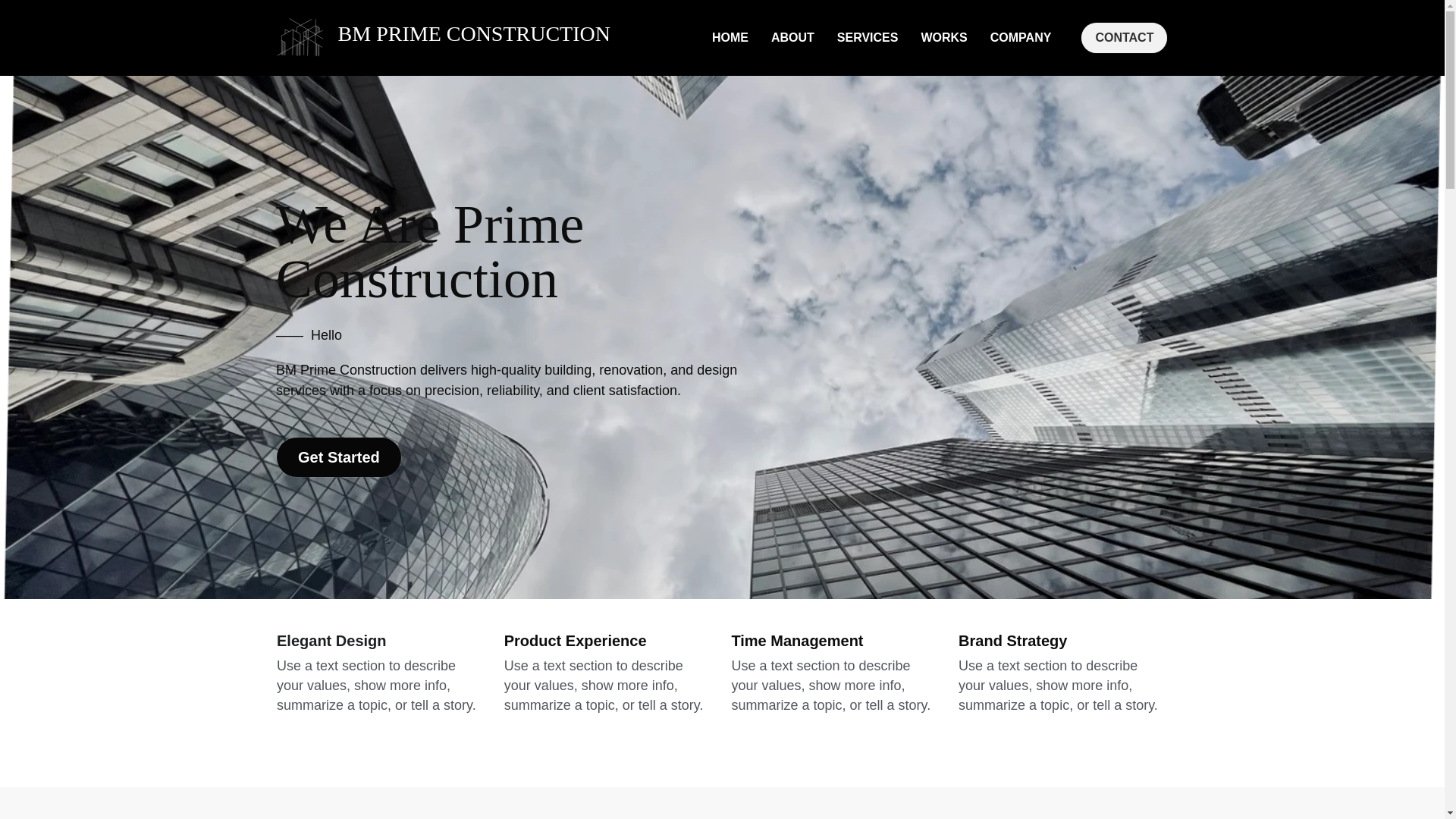 website screenshot of https://bmprimeconstruction.co.uk/