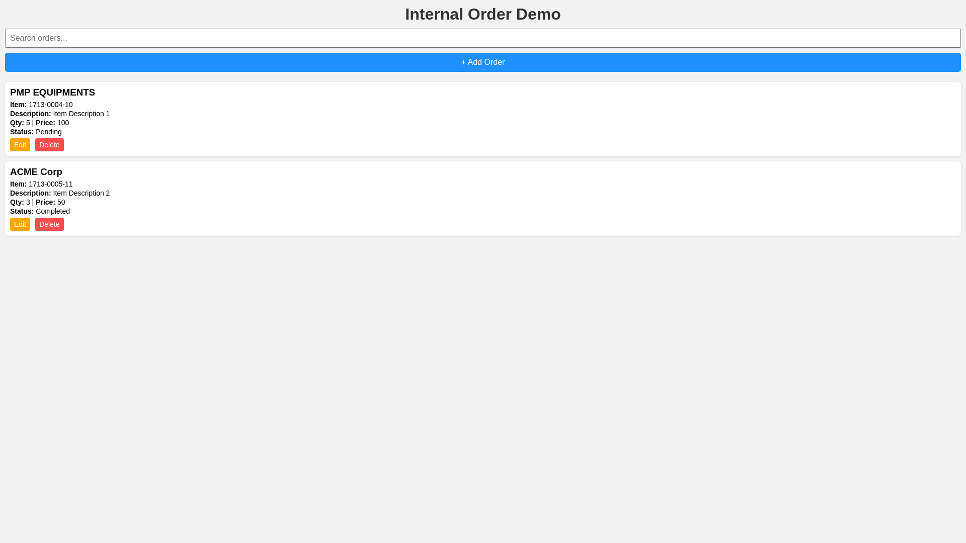 website screenshot of https://internal-order-demo.pages.dev/