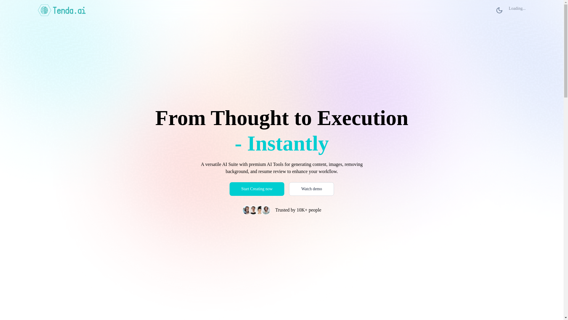 website screenshot of https://tendaai.co.ke/
