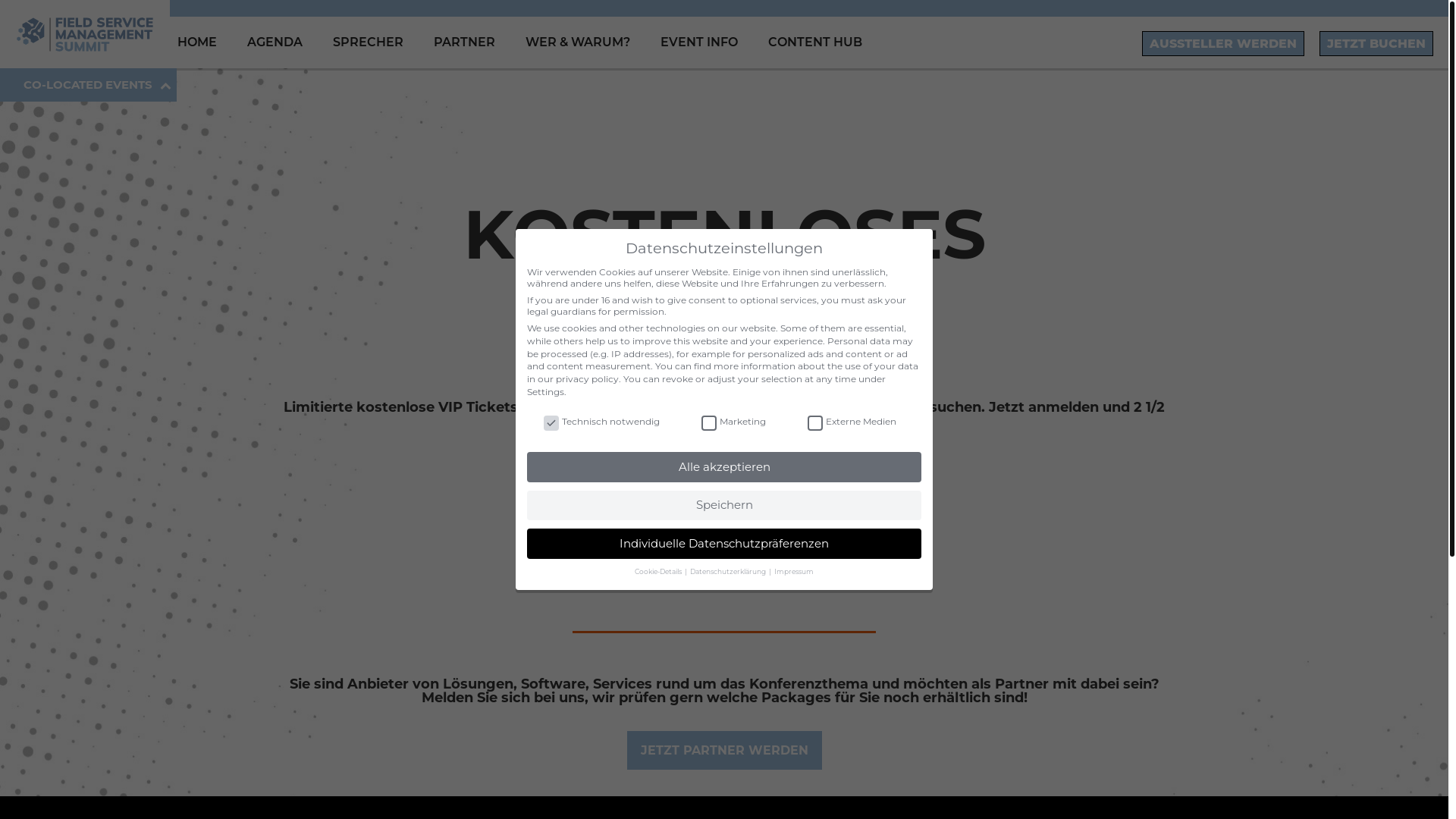 website screenshot of https://www.field-service-management-summit.de/mkt-vip-pass