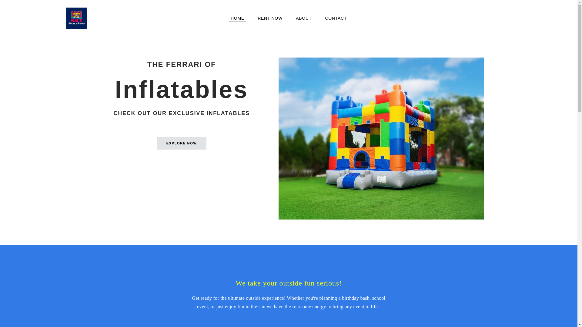 website screenshot of https://kbsbounceparty.com/