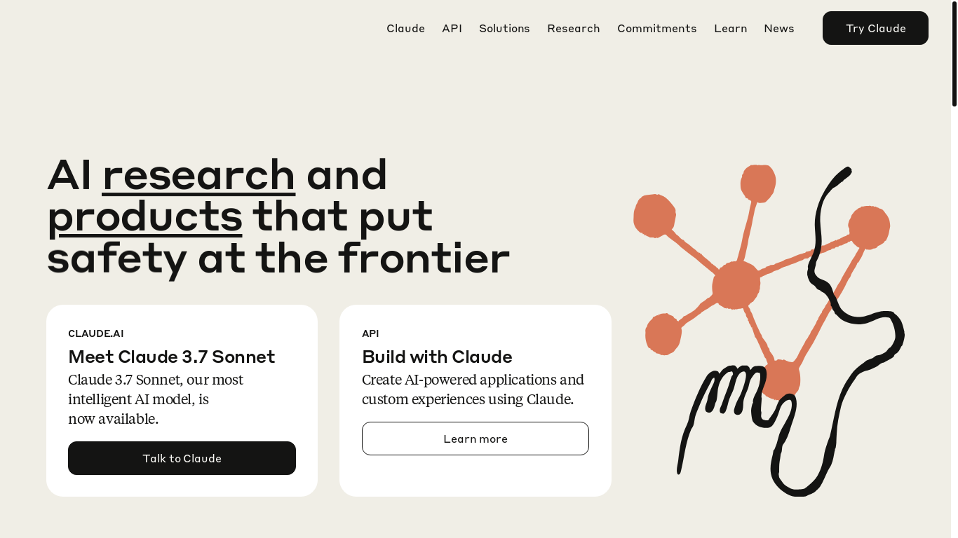 website screenshot of https://www.anthropic.com/
