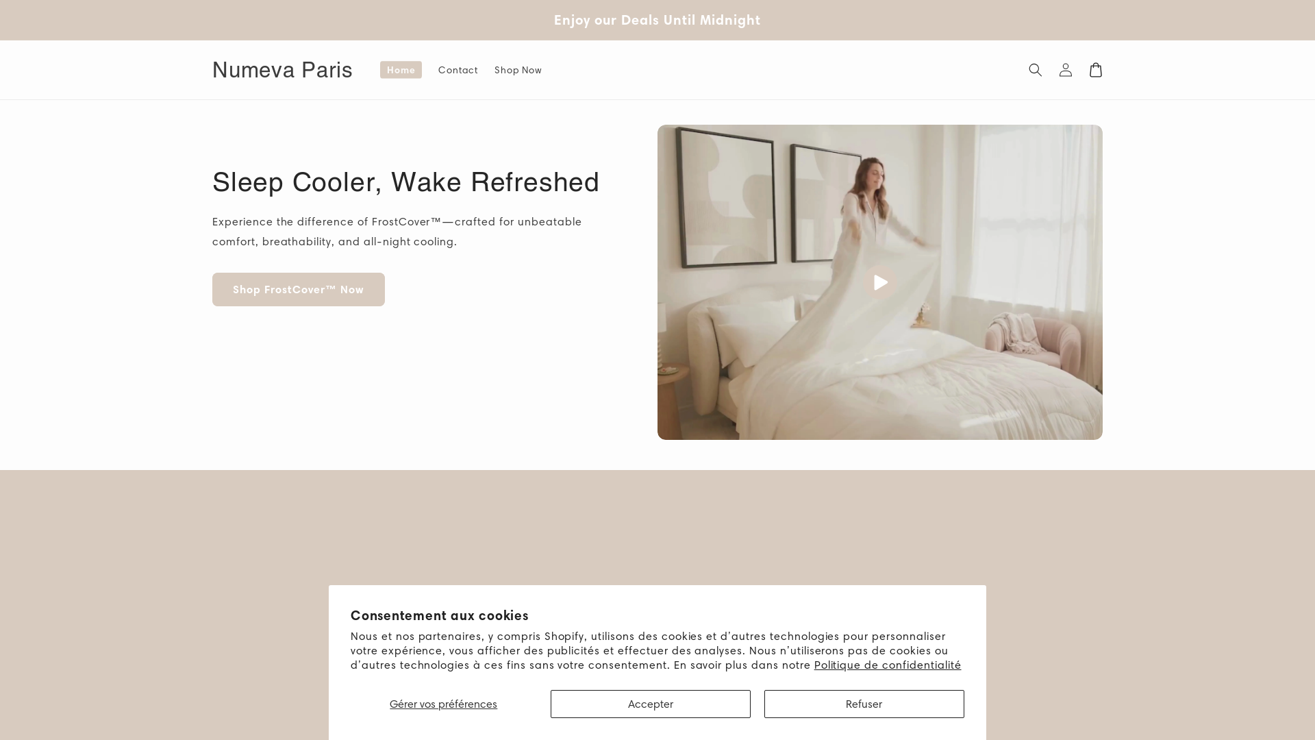website screenshot of https://numevaparis.com/