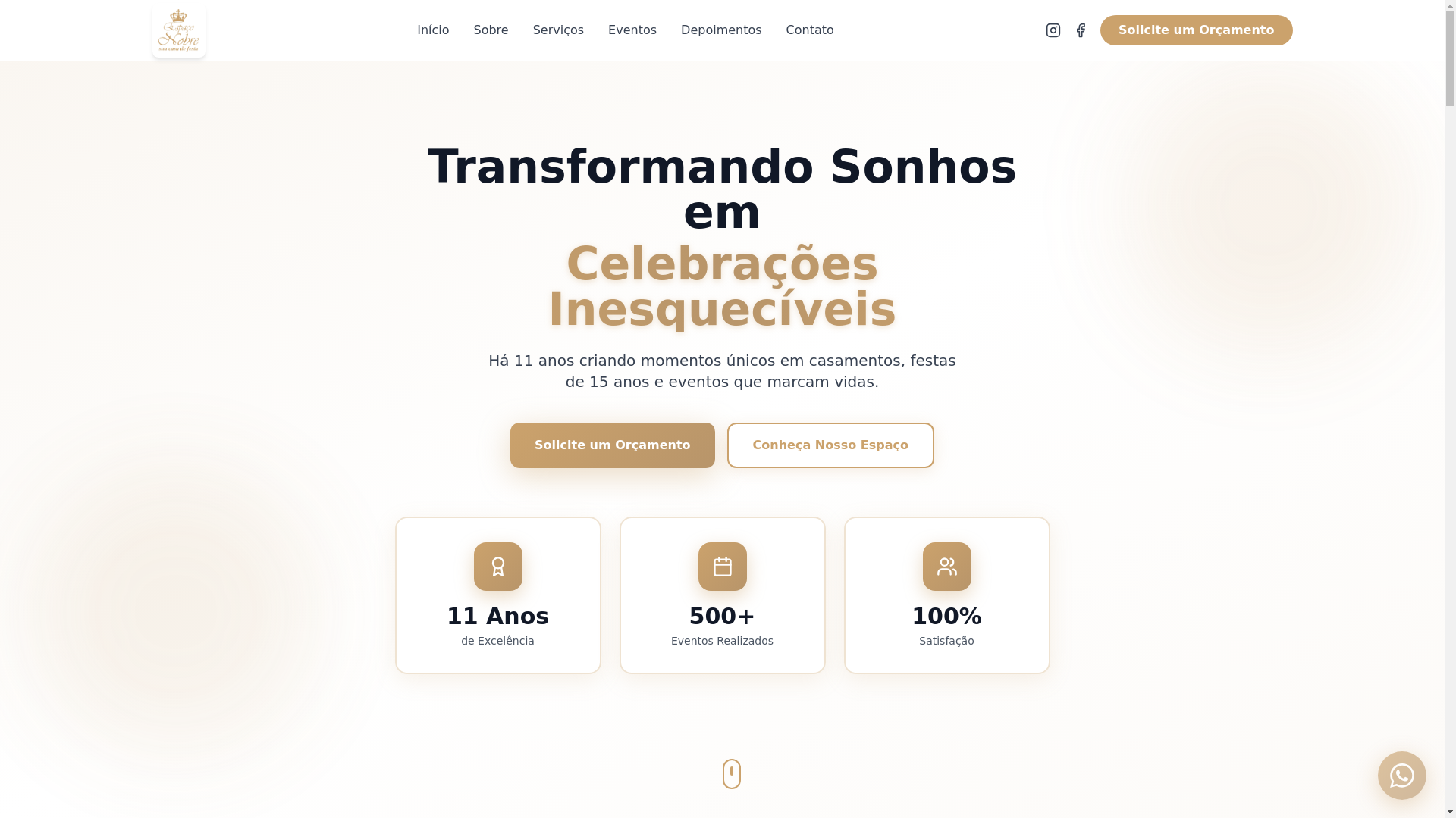 website screenshot of https://espaconobremt.com.br/
