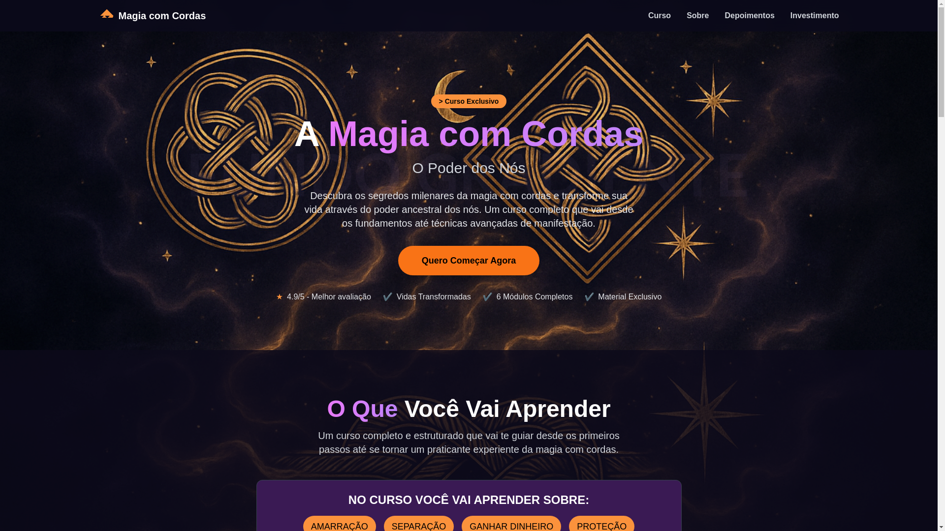 website screenshot of https://cursomagiadascordas.pages.dev/