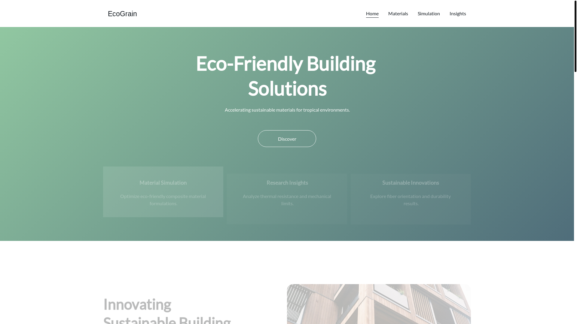 website screenshot of https://ecograin.cloud/