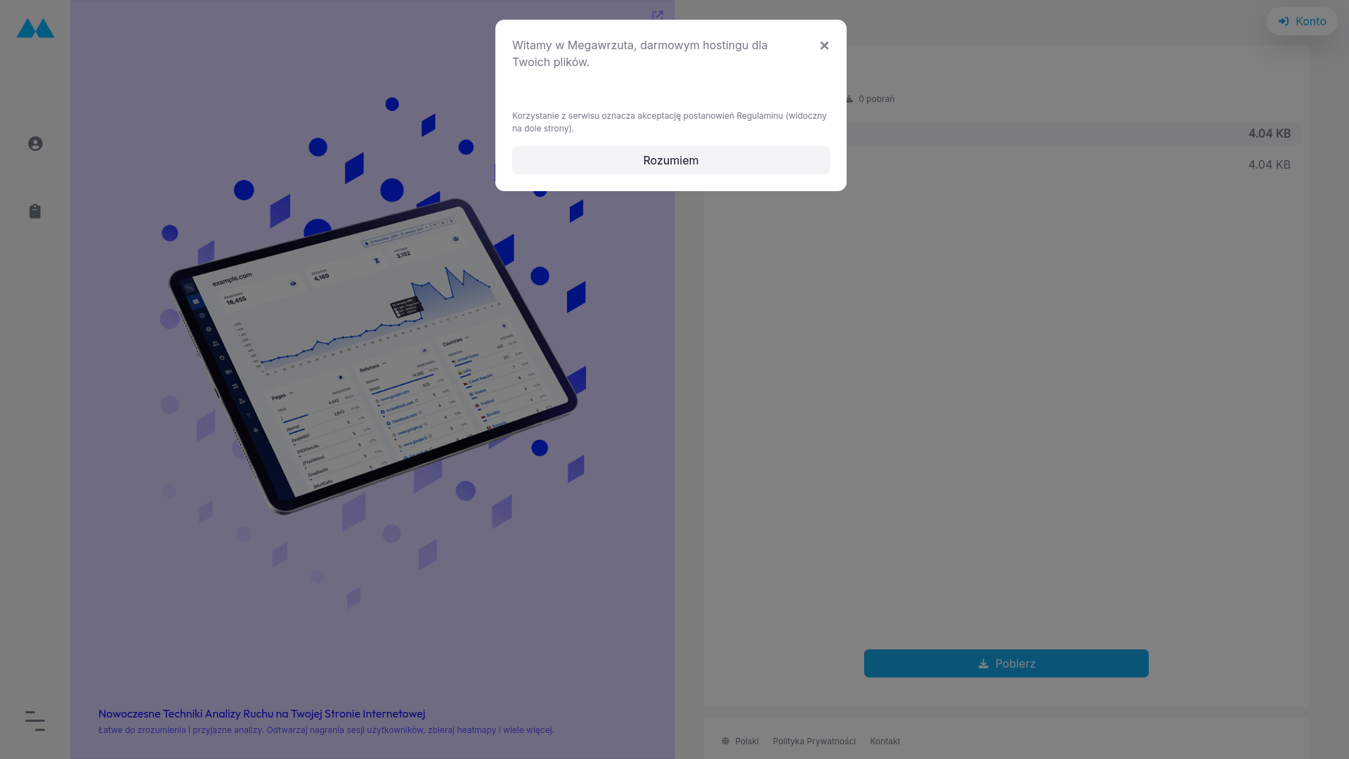 website screenshot of http://megawrzuta.pl/hd7ke4jh