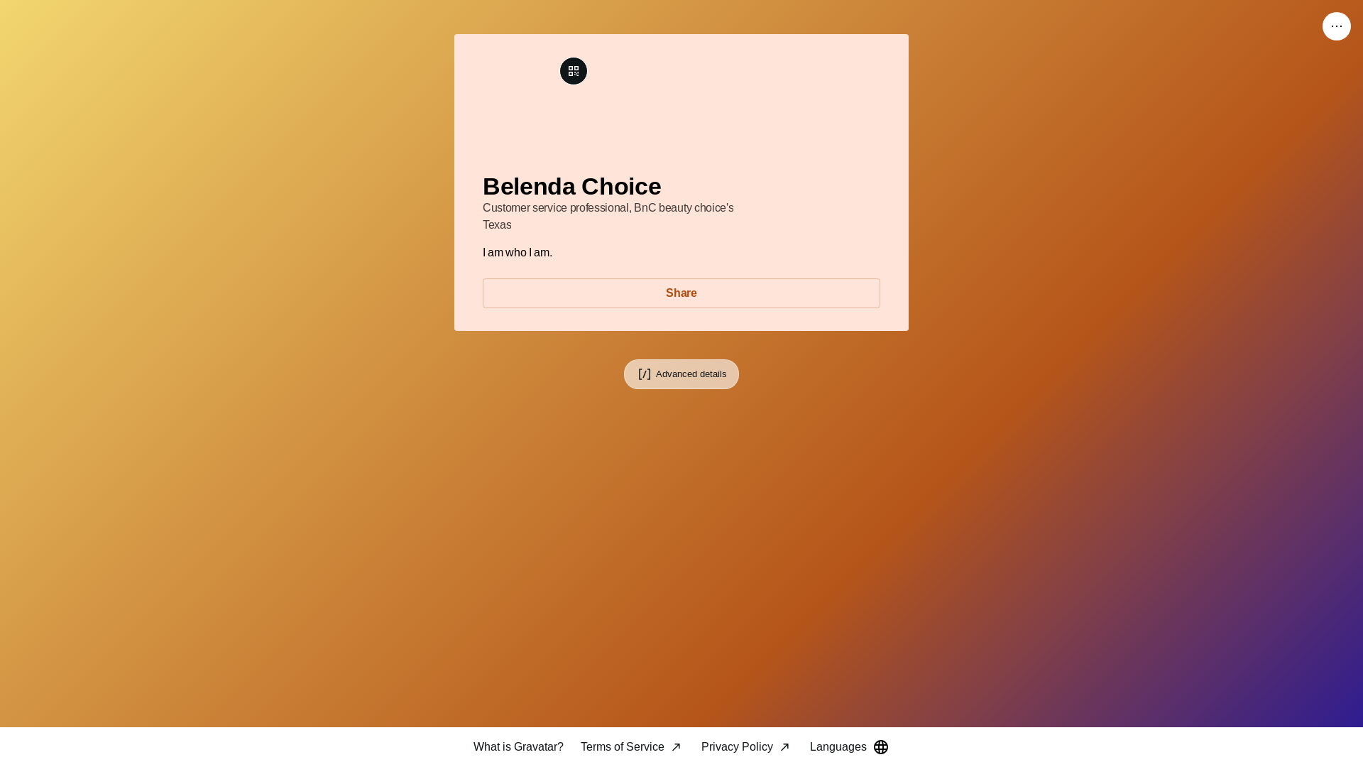 website screenshot of https://belendachoice.link/
