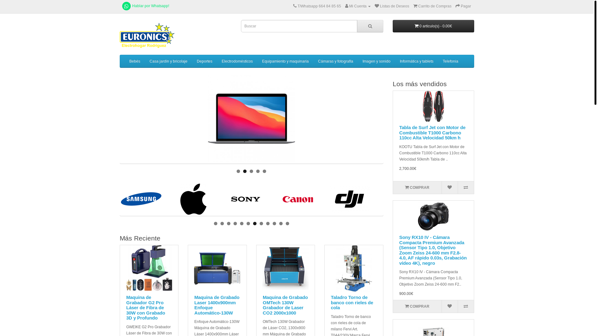 website screenshot of https://veraplaya-euronics.com/