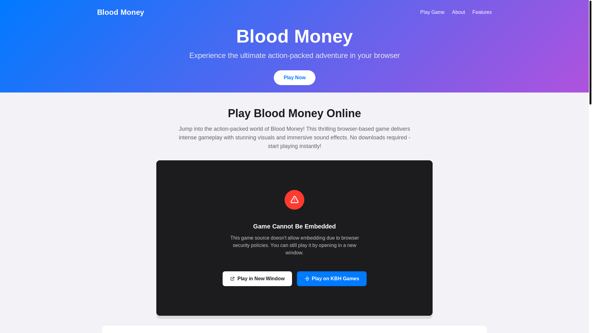 website screenshot of https://bloodmoney.pro/