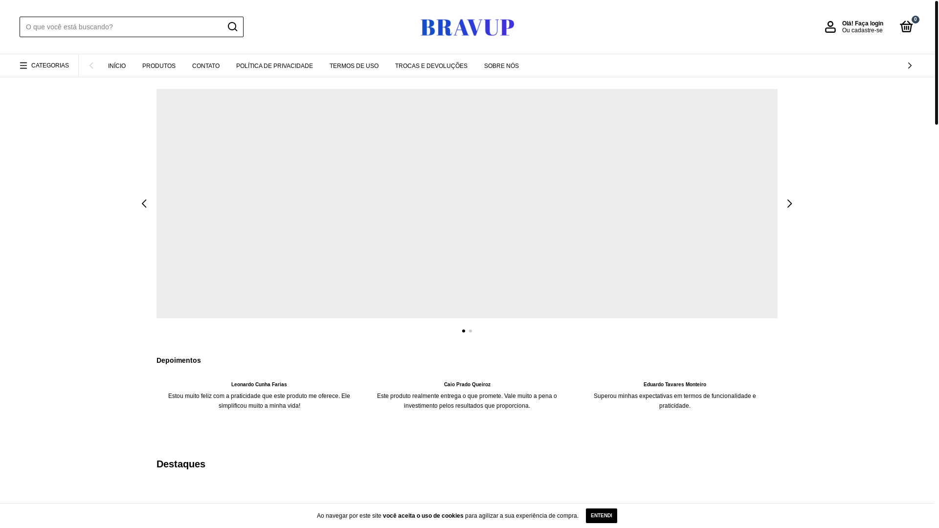 website screenshot of https://bravup.com.br/