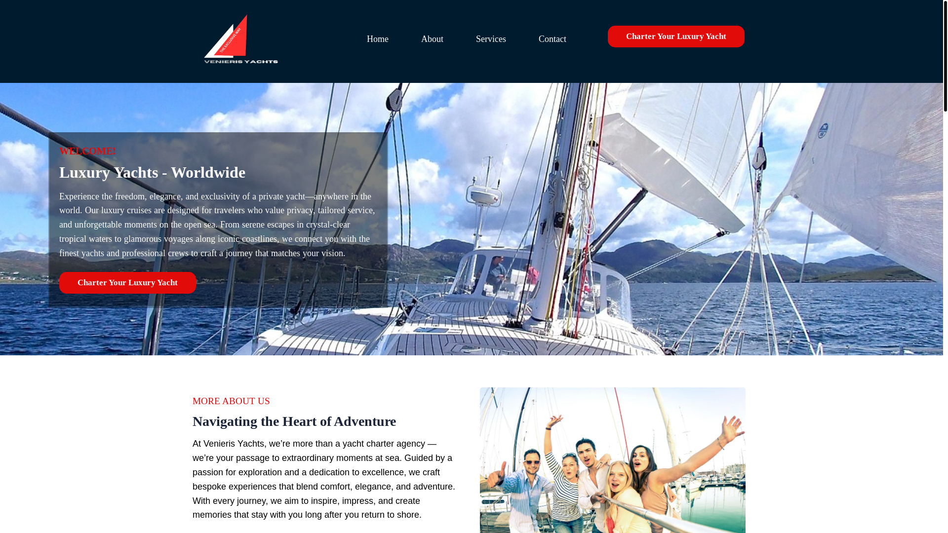 website screenshot of https://venierisyachts.com/