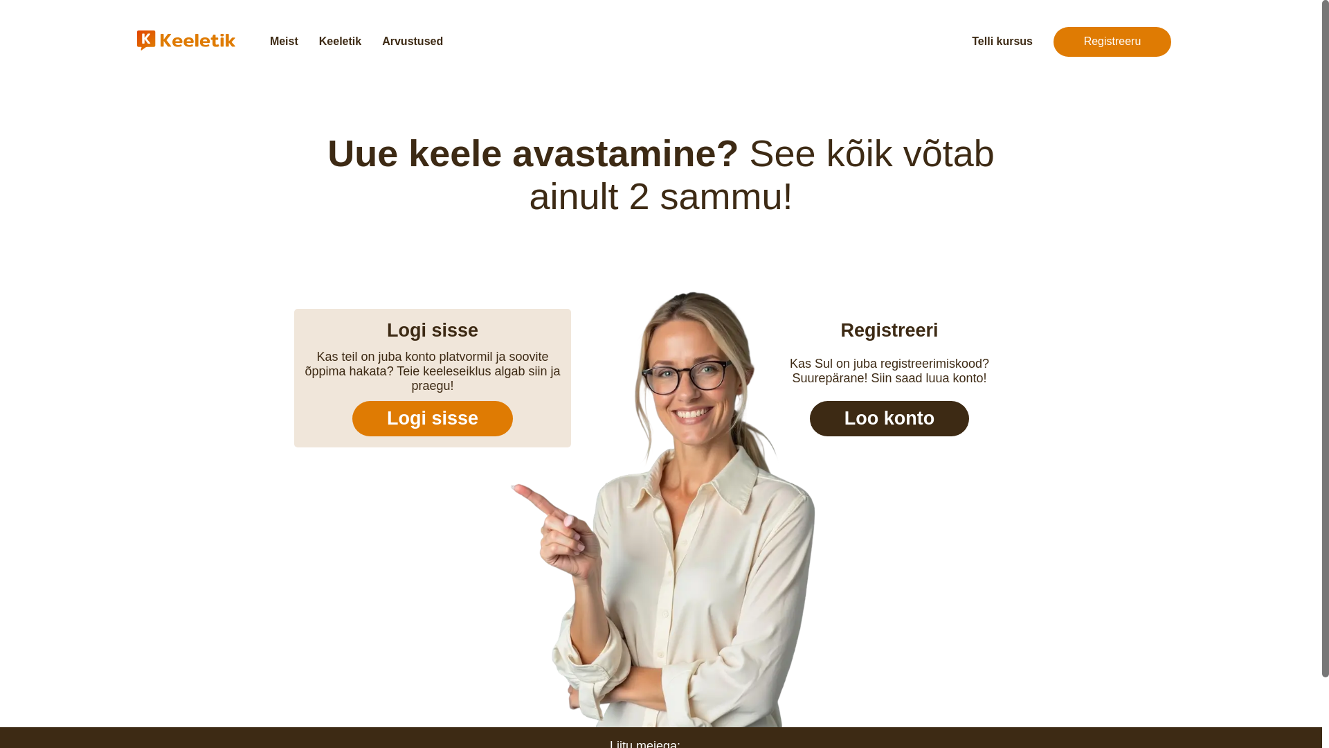website screenshot of https://keeletik-app.com/