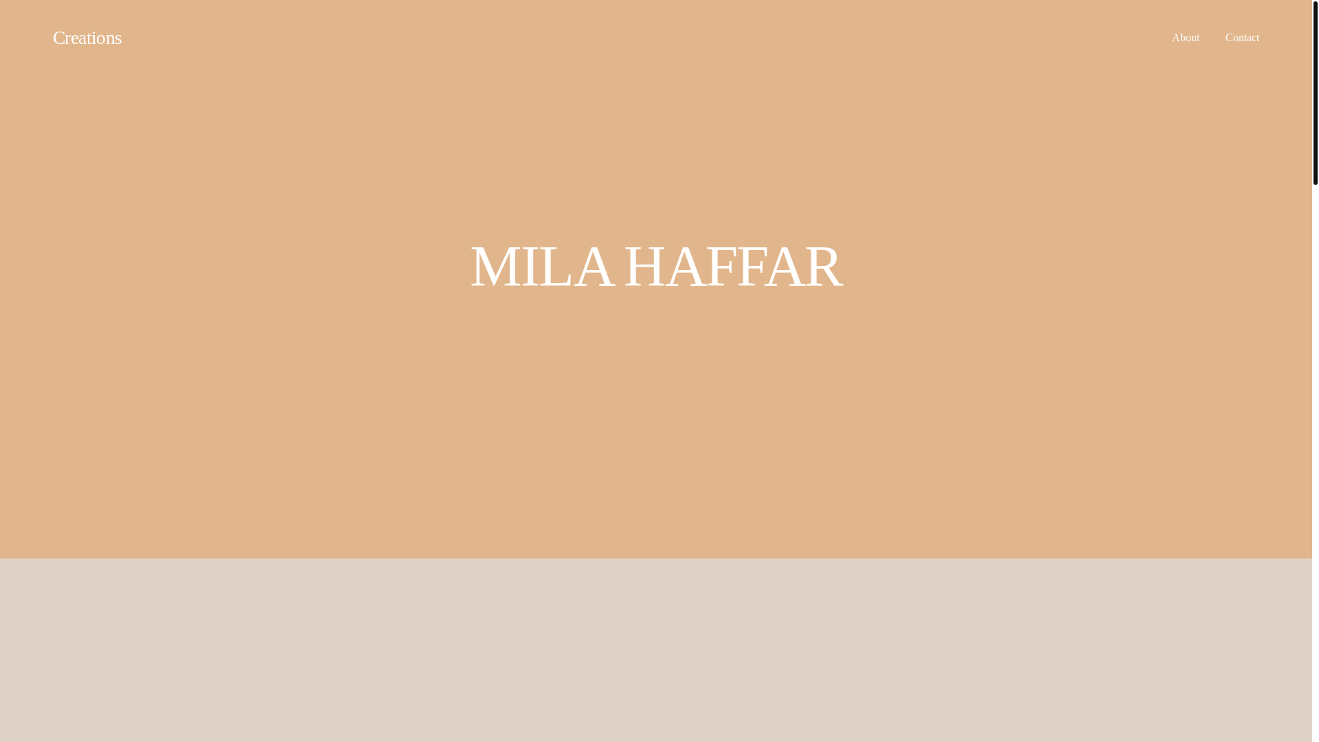 website screenshot of https://milahaffar.com/