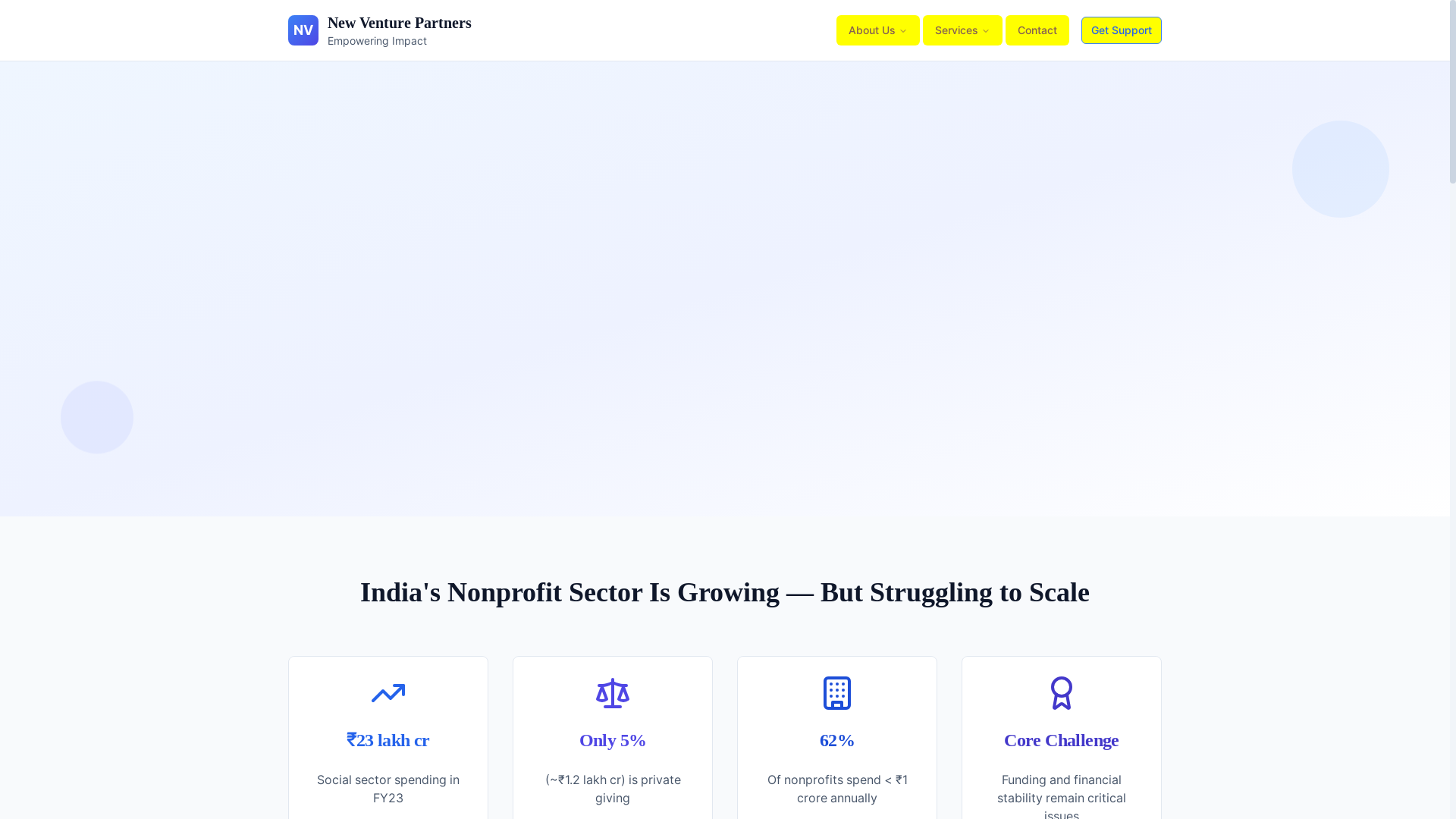 website screenshot of https://newventurepartners.in/