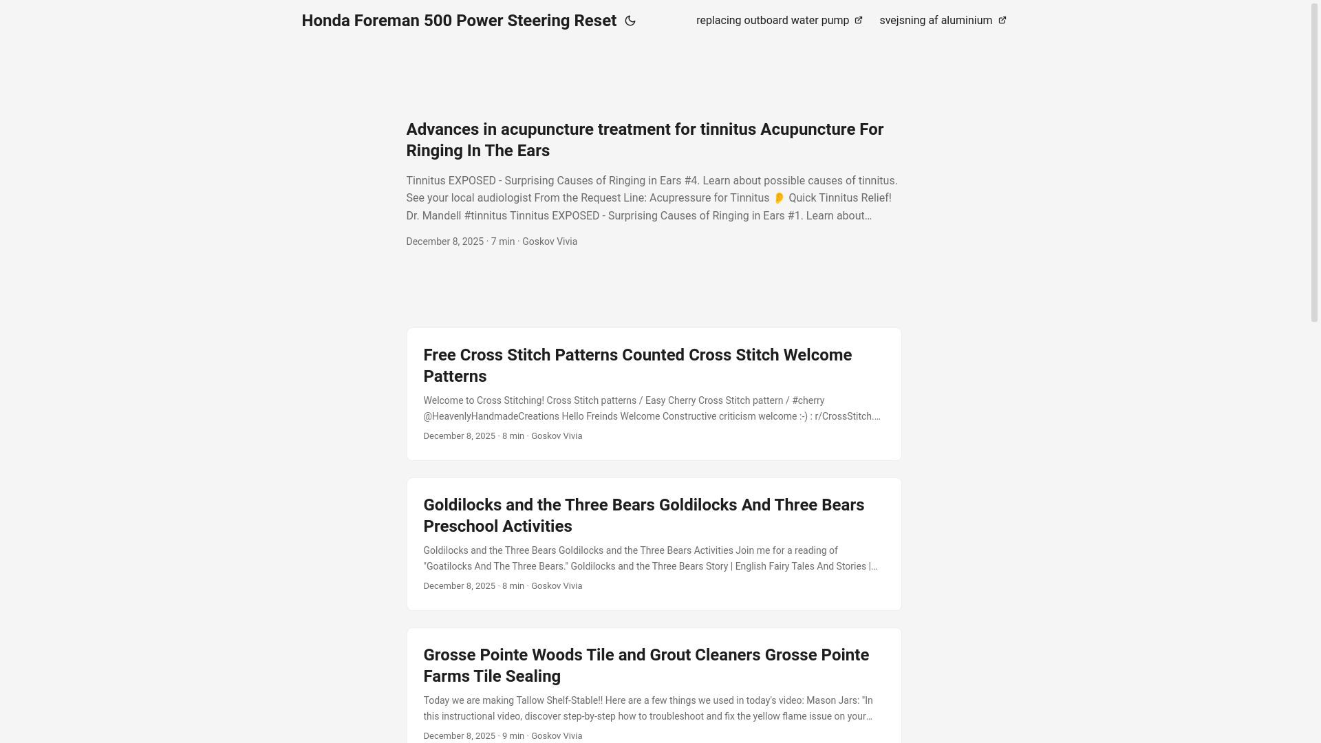 website screenshot of https://hondaforeman500powersteeringreset.pages.dev/