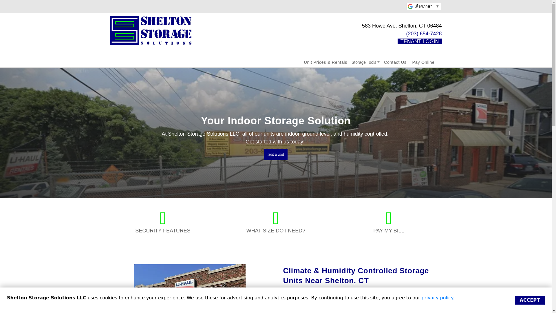 website screenshot of https://sheltonstoragect.com/
