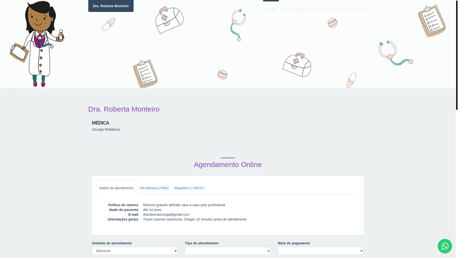 website screenshot of https://drarobertacirurgia.com.br/