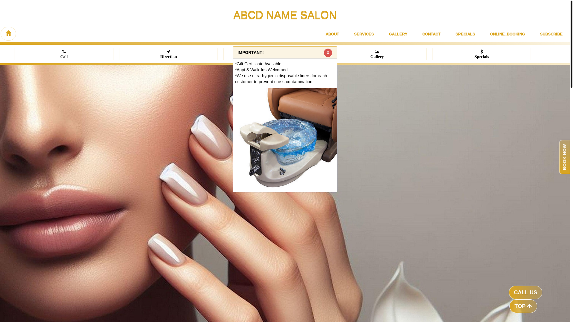 website screenshot of https://salonstudionailshuntsville.com/