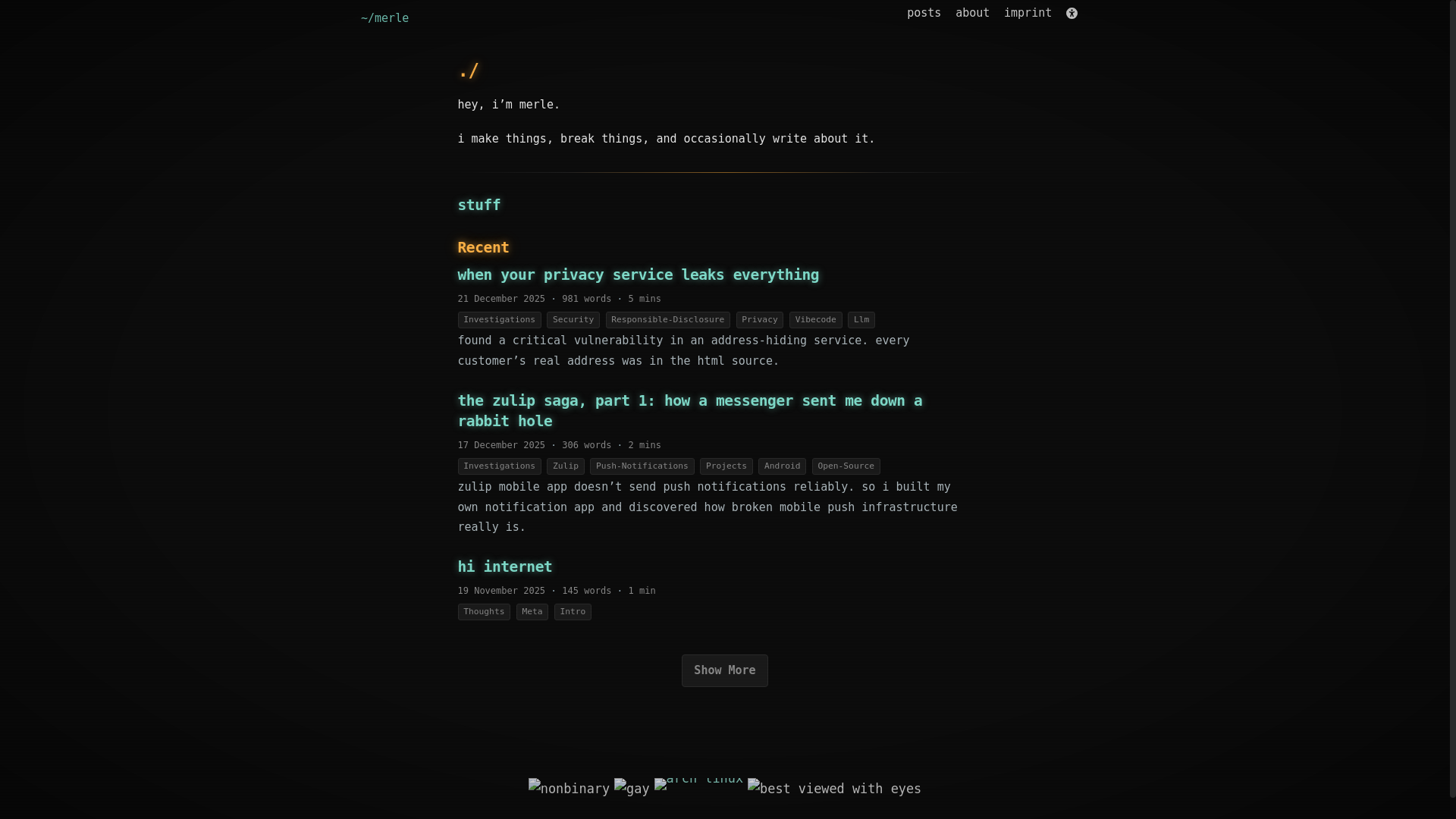 website screenshot of https://faeller-blog.pages.dev/