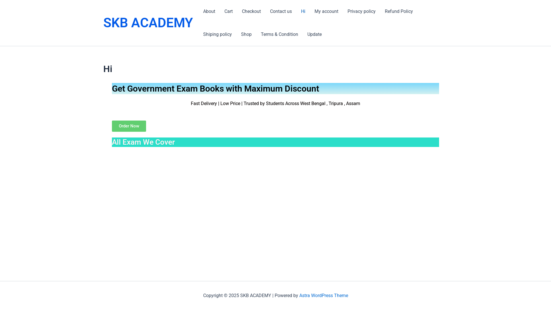 website screenshot of https://skbacademy.in/