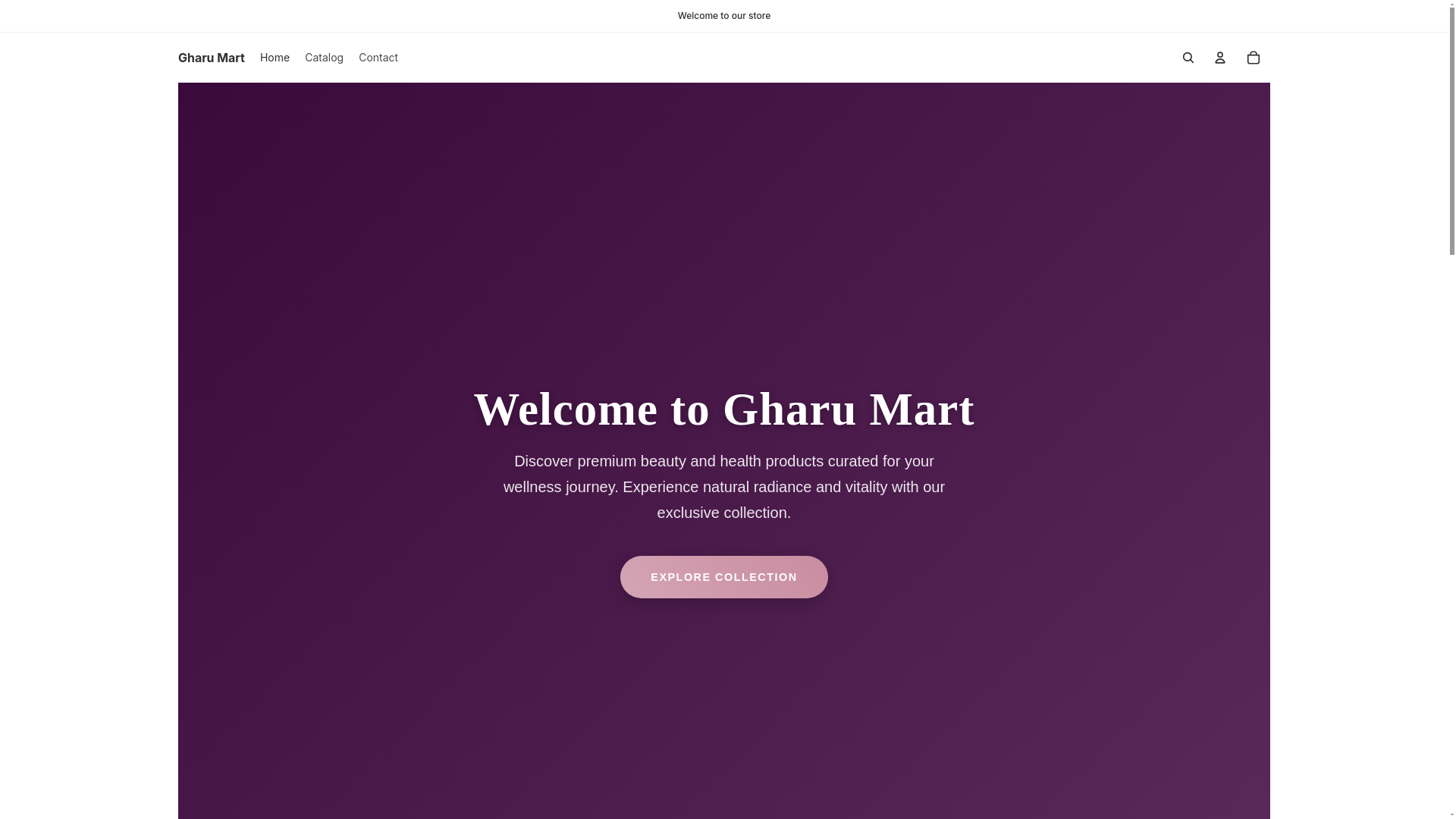 website screenshot of https://gharumart.shop/