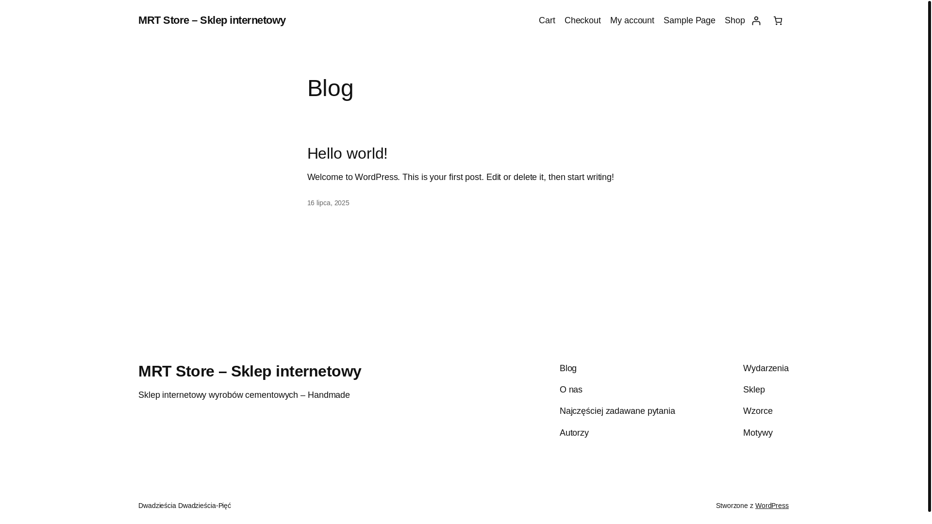 website screenshot of https://mrtstore.pl/