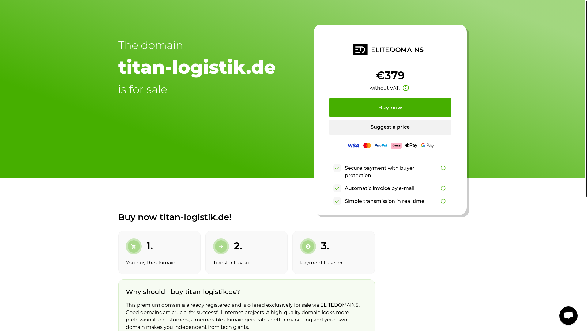 website screenshot of https://titan-logistik.de/