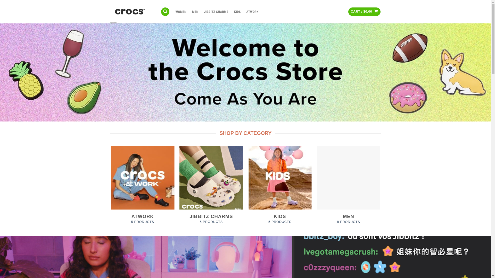 website screenshot of https://crocstores.com/