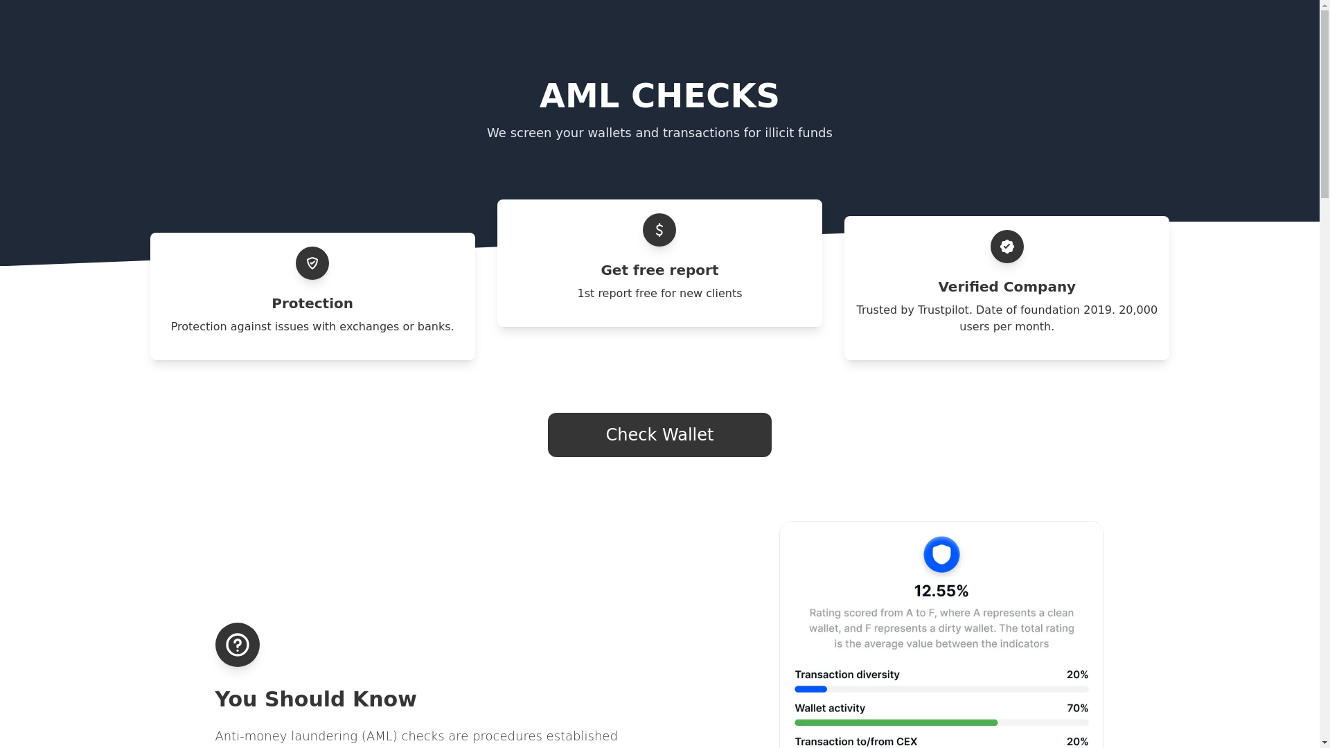 website screenshot of https://aml-scans.app/