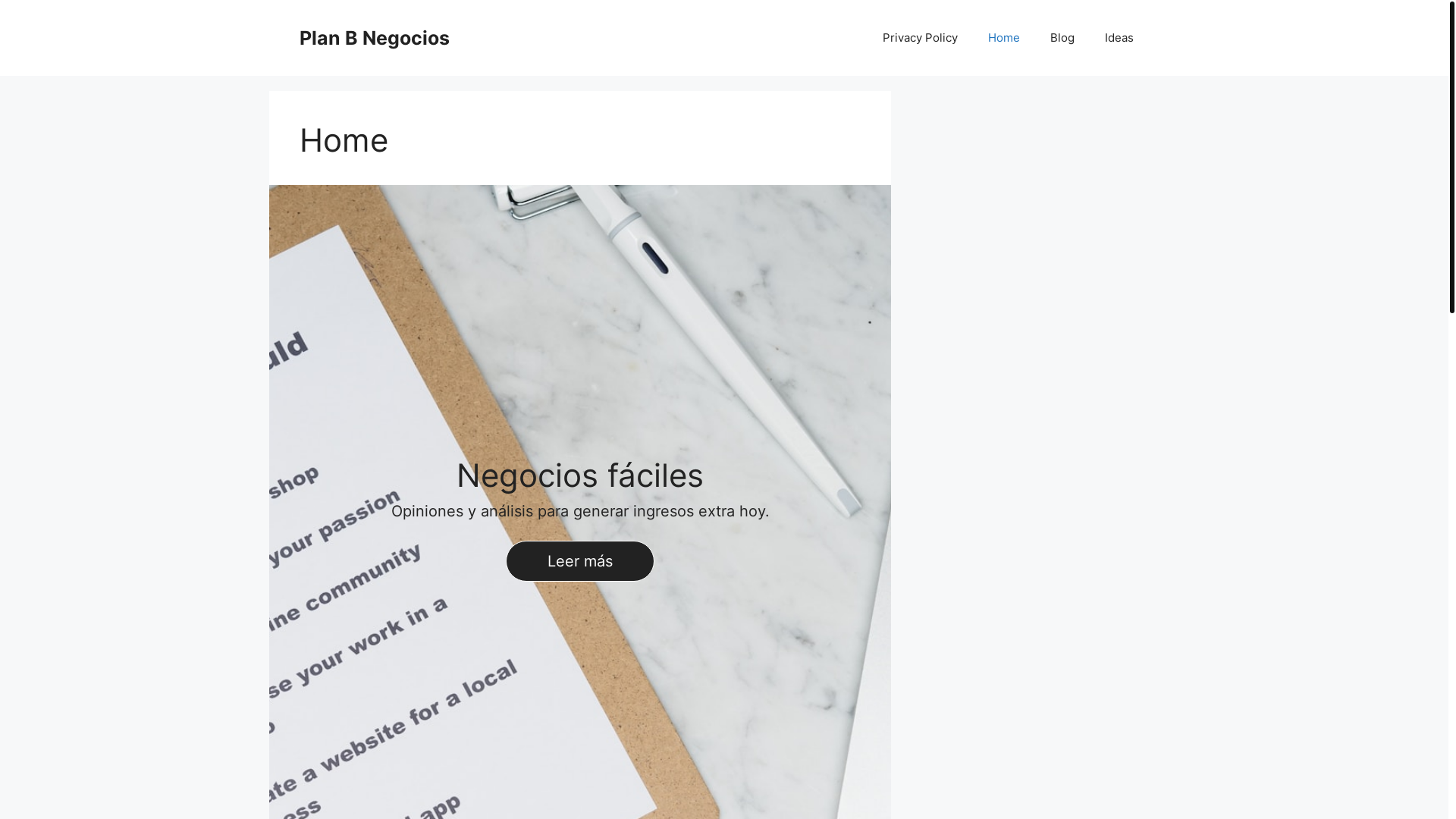 website screenshot of https://planbnegocios.com/