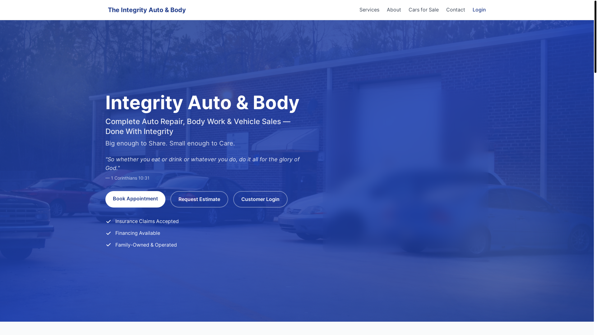 website screenshot of https://integrity-auto-and-bodyworks.pages.dev/