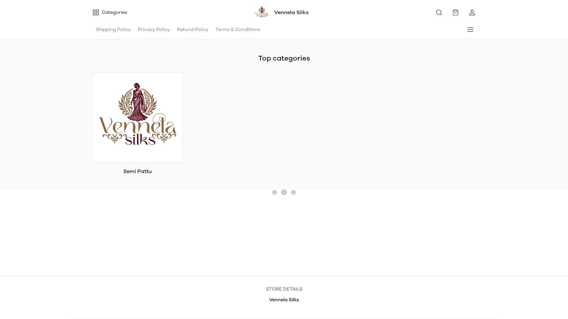 website screenshot of https://vennelasilks.com/