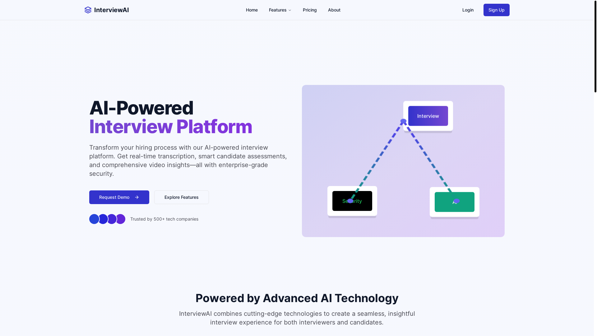 website screenshot of https://interview-now.ai/